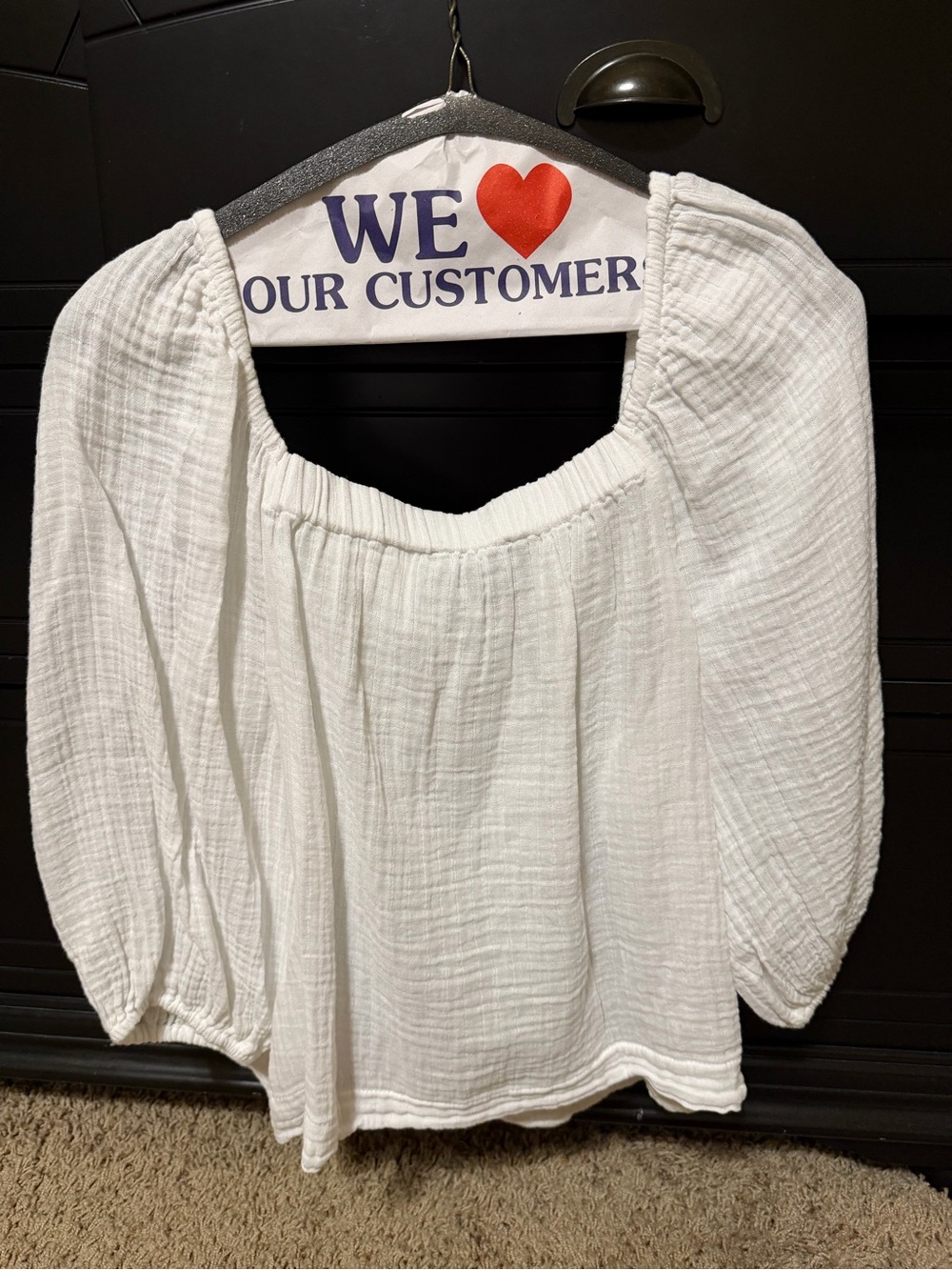Sanctuary White Off-Shoulder Gauze Crop Top